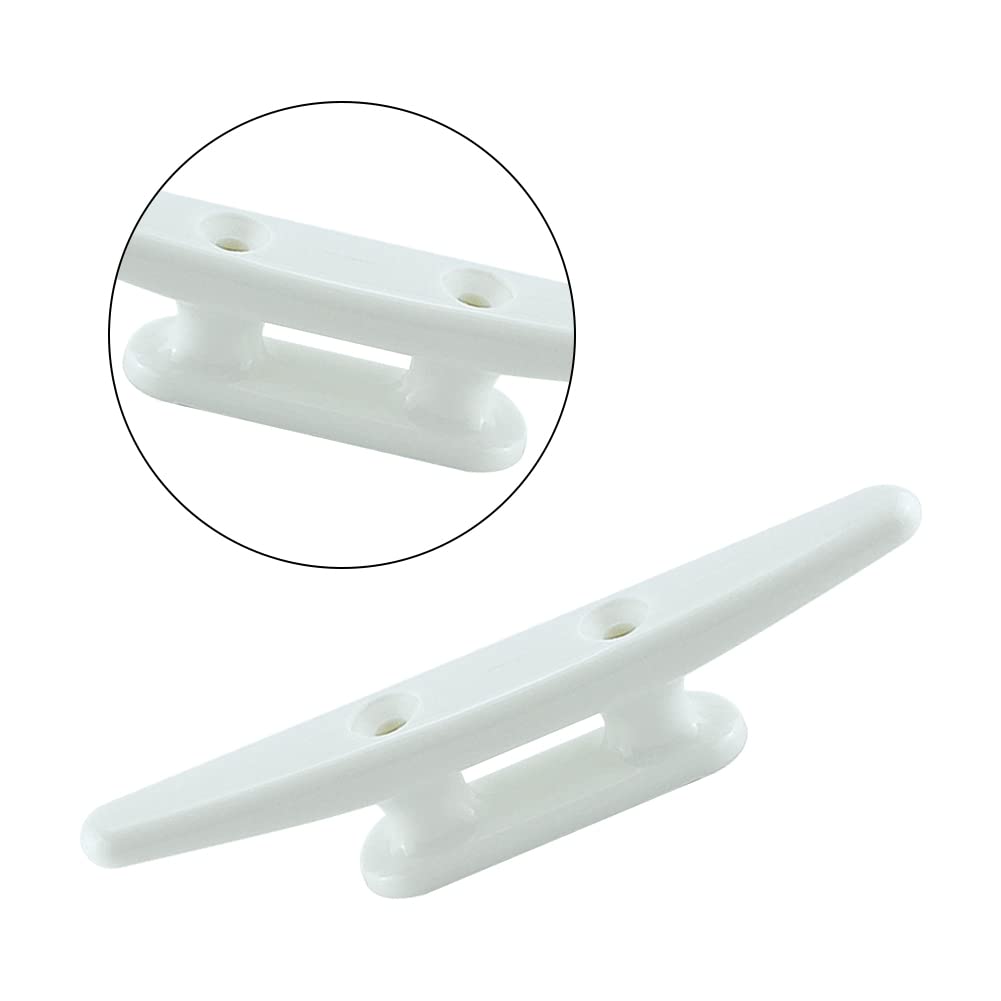 Grapa Para Barcos,Cornamusas para Muelles de Amarre,Tacos de Base Abierta Base de Cuerda Marina,Taco de Barco Nailon,Taco de Base Abierta Accesorios de Hardware para Barcos 100mm Blanco 2PC Tokaneit