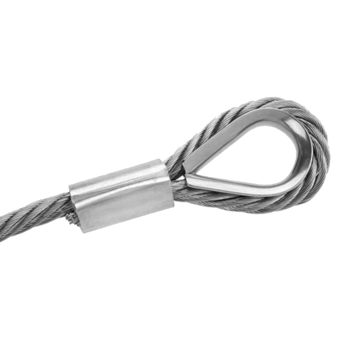 BuxiuGK 1 Rollo 10 Metros Cuerda Cable de Acero Inoxidable de 2mm,10 lazos de engarzado de aluminio y dedales de cuerda de alambre M2 para Exteriores