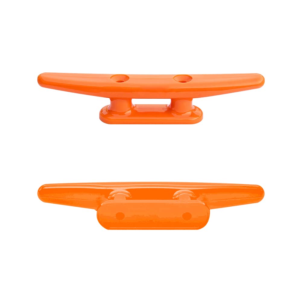 Grapa Para Barcos,Cornamusas para Muelles de Amarre,Tacos de Base Abierta Base de Cuerda Marina,Taco de Barco Nailon,Taco de Base Abierta Accesorios de Hardware para Barcos 100mm Naranja 2PC Tokaneit