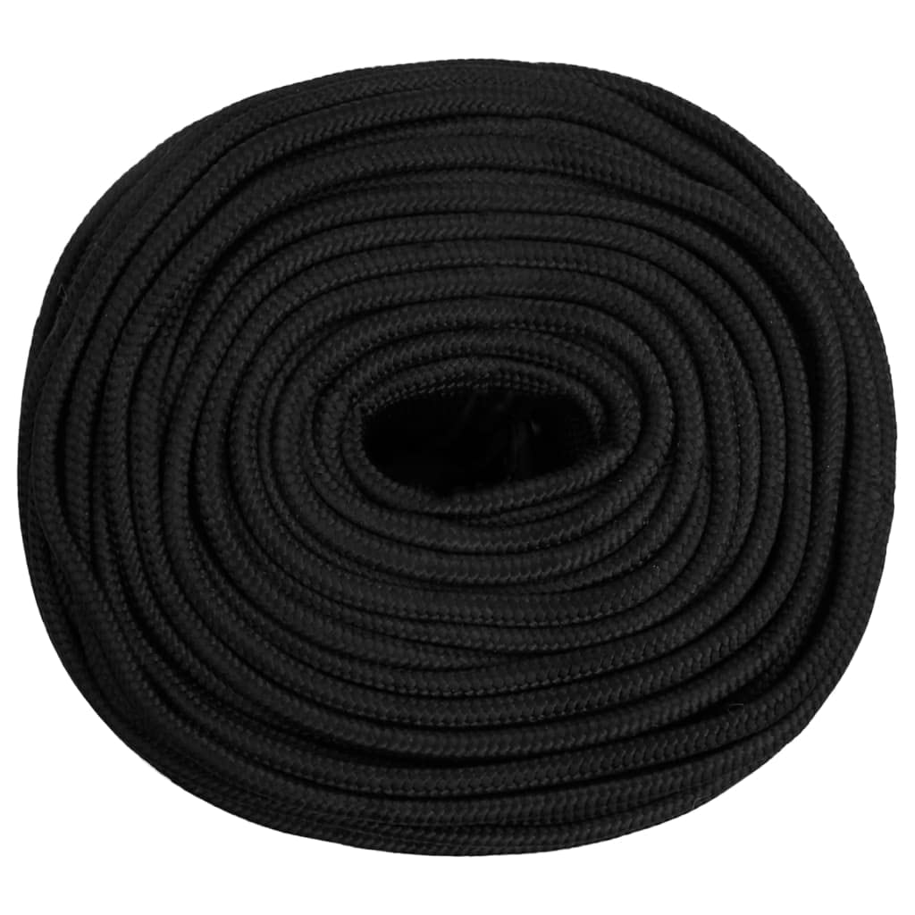 vidaXL Cuerda de Barco Polipropileno Negro Intenso 10 mm 25 m