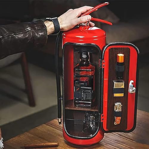 Minibar Eextintor de Incendios, Metal de 11.8 Pulgadas, para Amantes del Whisky, Bombero, Bar de Regalo