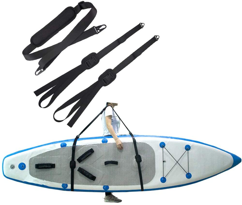 YONGZHAO SUP - Correa de transporte de hombro suave para kayak, longitud ajustable con accesorios de metal para canoa tabla de remo