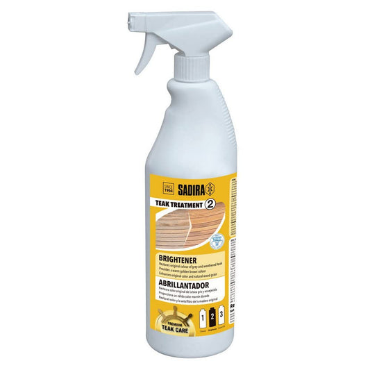 SADIRA Abrillantador Madera Teca 1 L. Paso 2 Spray. Brillante Color Dorado. Restaura el Color Original de Las Maderas de Teca y exóticas de Barcos y Muebles jardín.