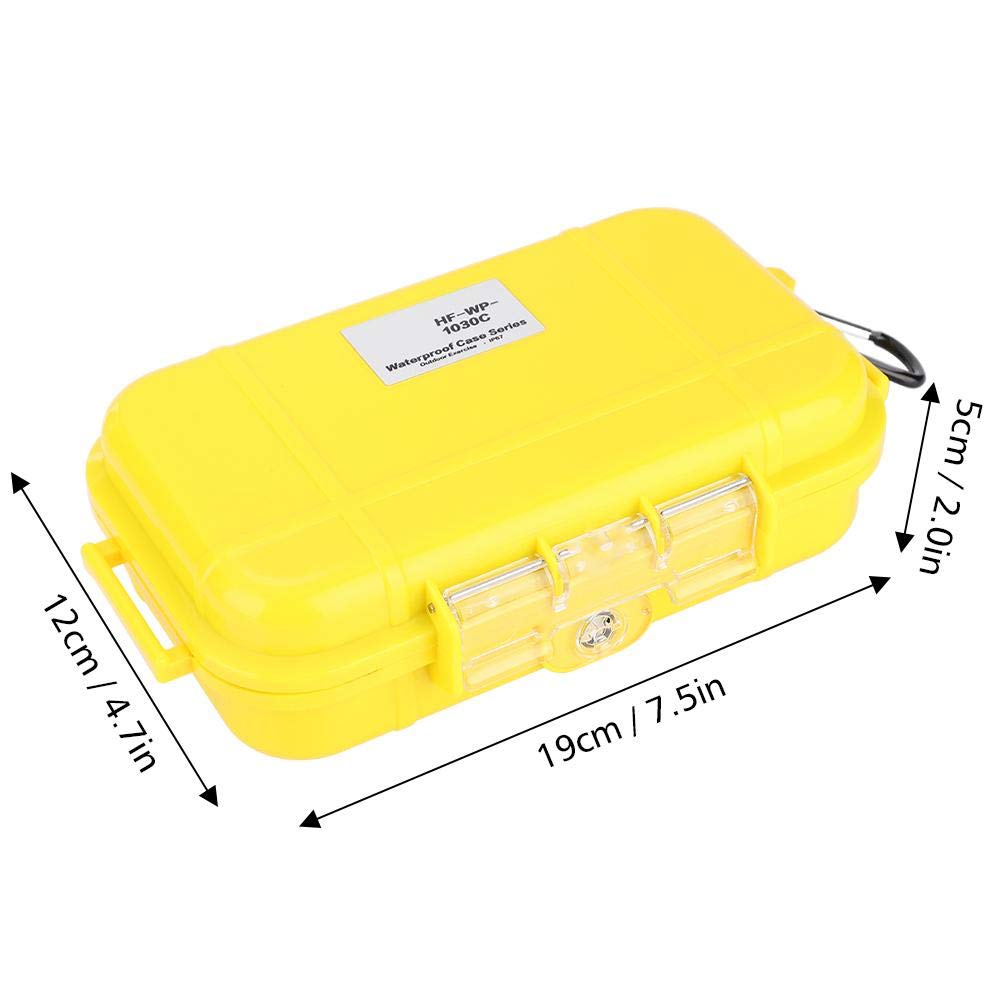 Caja Seca Impermeable,Estuche Impermeable a Prueba de Agua Buceo Supervivencia Caja de Transporte Contenedor Cojín de Goma Interior Desmontable reemplazo para Kayak Senderismo Pesca Camping(Amarillo)