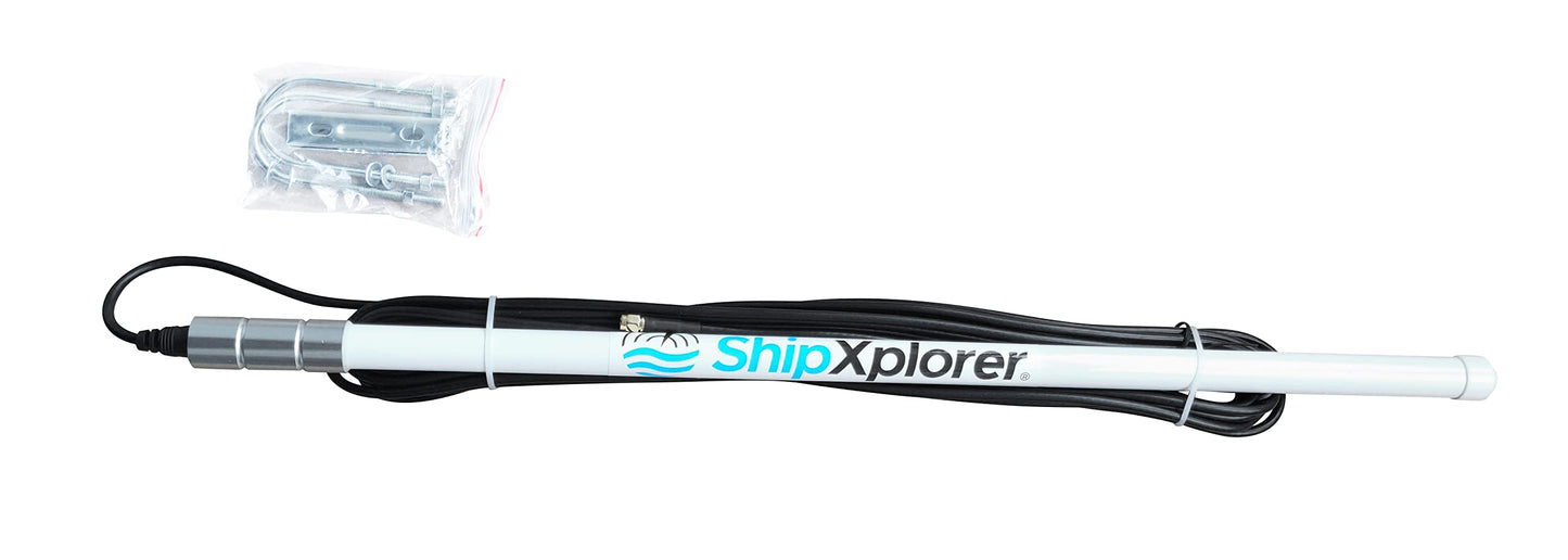 ShipXplorer AIS 162 MHz Antena exterior, color blanco