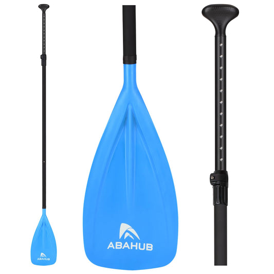 Abahub 3-Parte Remo Paddle Surf Aluminio Pala Sup Paddle Telescopic 173-213cm con Revestimiento de PU para Sup Surf Board Boating, Hoja de plástico de Nylon Negro/Azul/Verde/Rojo/Naranja/Amarillo