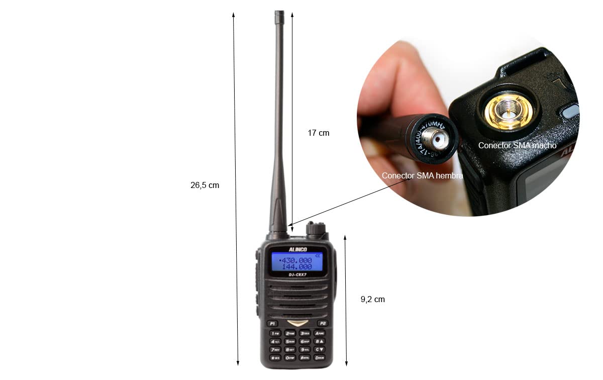 Emisora de Radio portátil VHF/UHF Alinco DJ-CRX-7, Radio FM, batería de 1800mAh, Talk Around, BCL, Tot, DTMF, CTCSS, DCS