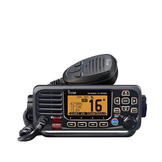 Icom M330ge Transceptor VHF con Receptor GPS, Unisex, Negro