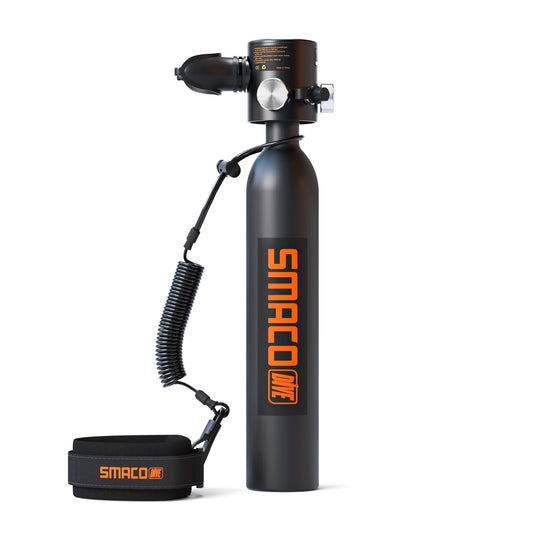 SMACO S300 Plus Bombona de Buceo Pequeñas Portatil Mini Botella de Buceo de 0,5 litros con Capacidad de 5-10 Minutos Tanque de Buceo Recargable for Viajes Nadar Rescate