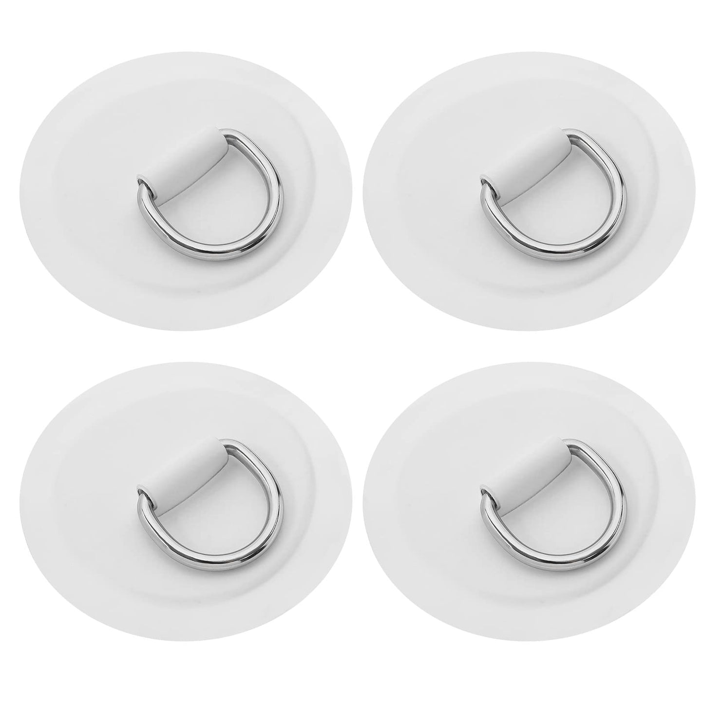 be in your mind 4pcs Anillo en D Parche Kayak Accesorios Tabla de Pádel para PVC Barco Inflable Canoa Raft Dinghy Kayak Tabla de Surf Sin Pegamento Incluido 4 Pulgadas, Blanco