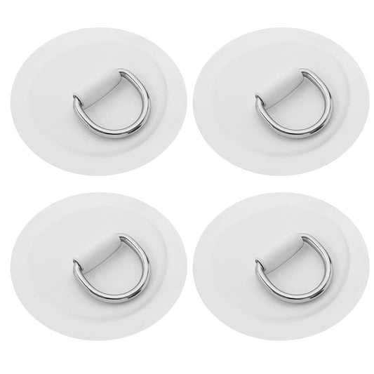 be in your mind 4pcs Anillo en D Parche Kayak Accesorios Tabla de Pádel para PVC Barco Inflable Canoa Raft Dinghy Kayak Tabla de Surf Sin Pegamento Incluido 4 Pulgadas, Blanco