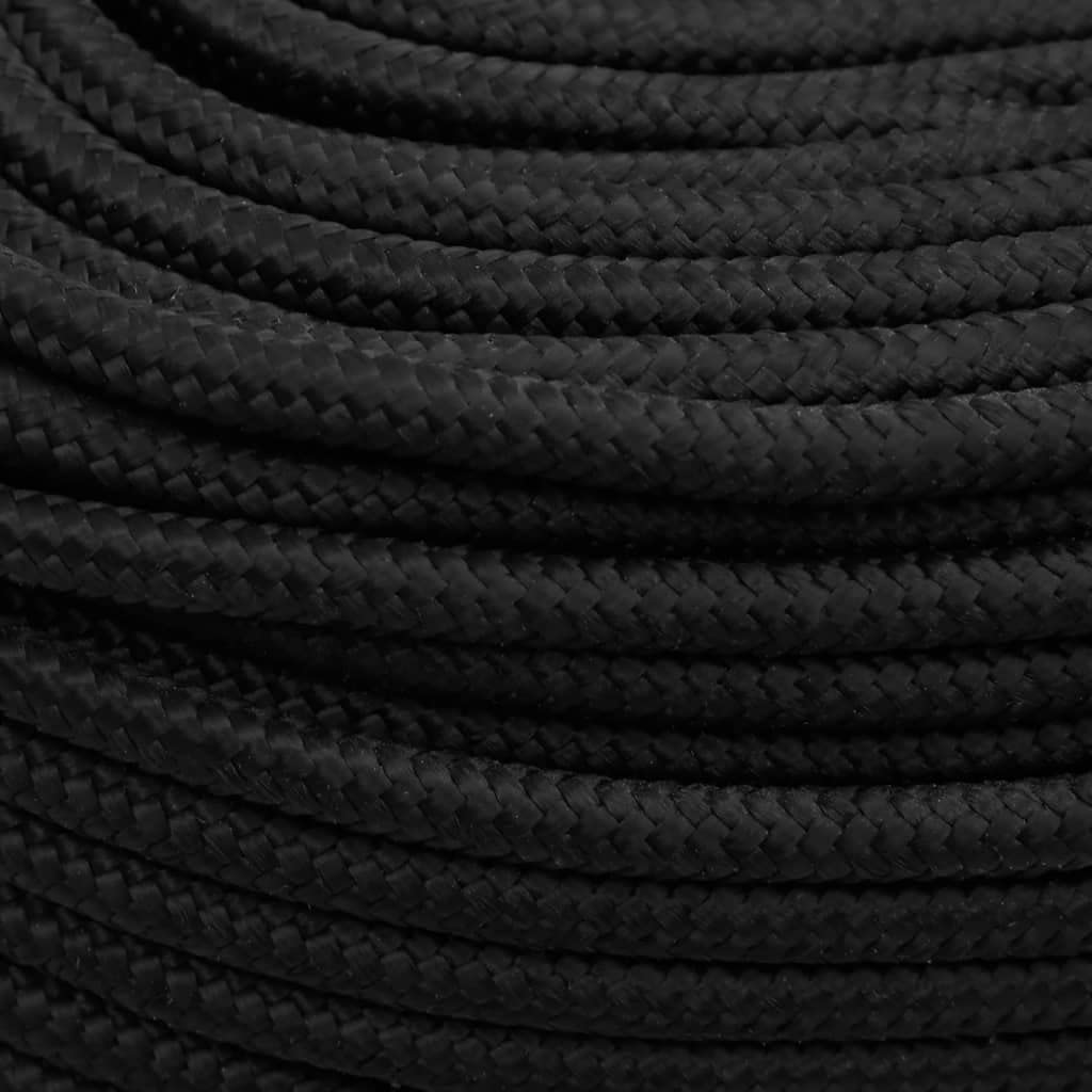 vidaXL Cuerda de Barco Polipropileno Negro Intenso 10 mm 25 m