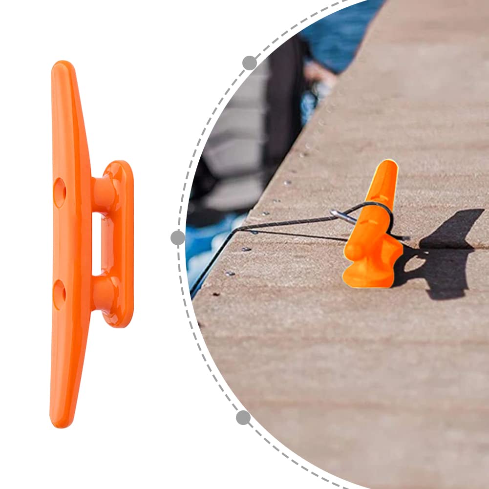 Grapa Para Barcos,Cornamusas para Muelles de Amarre,Tacos de Base Abierta Base de Cuerda Marina,Taco de Barco Nailon,Taco de Base Abierta Accesorios de Hardware para Barcos 100mm Naranja 2PC Tokaneit