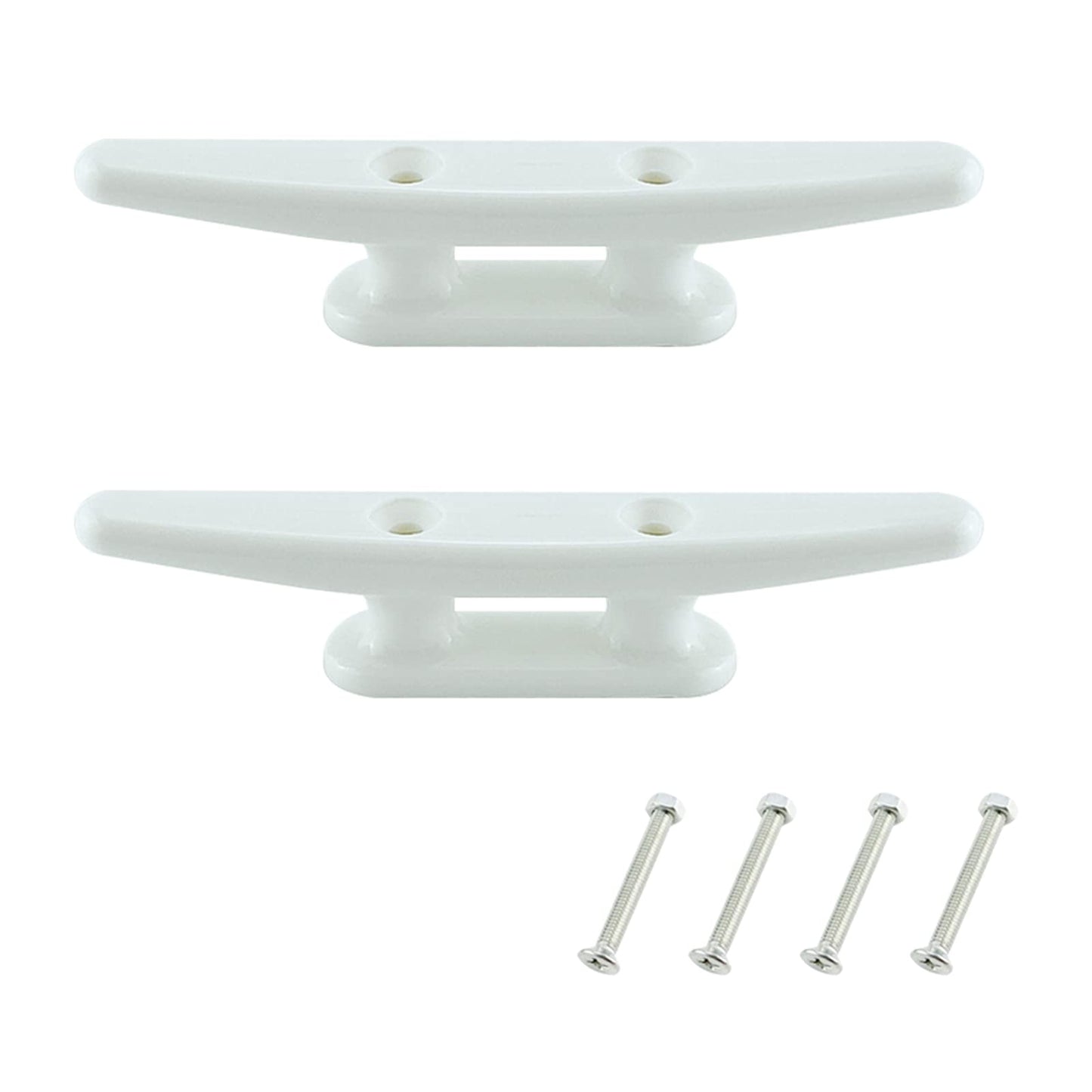 Grapa Para Barcos,Cornamusas para Muelles de Amarre,Tacos de Base Abierta Base de Cuerda Marina,Taco de Barco Nailon,Taco de Base Abierta Accesorios de Hardware para Barcos 100mm Blanco 2PC Tokaneit