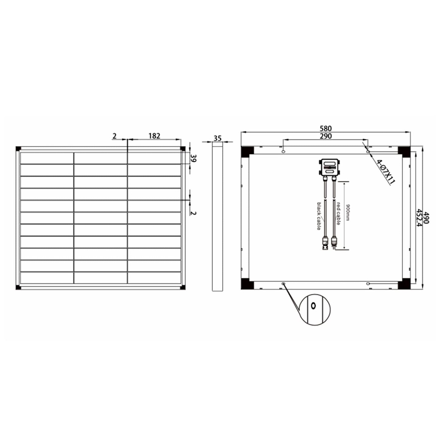 enjoy solar 50W 12V panel solar monocristalino, 182mm células solares 10 barras colectoras Panel solar ideal para autocaravana, sistema de balcón, vivienda de jardín, barco