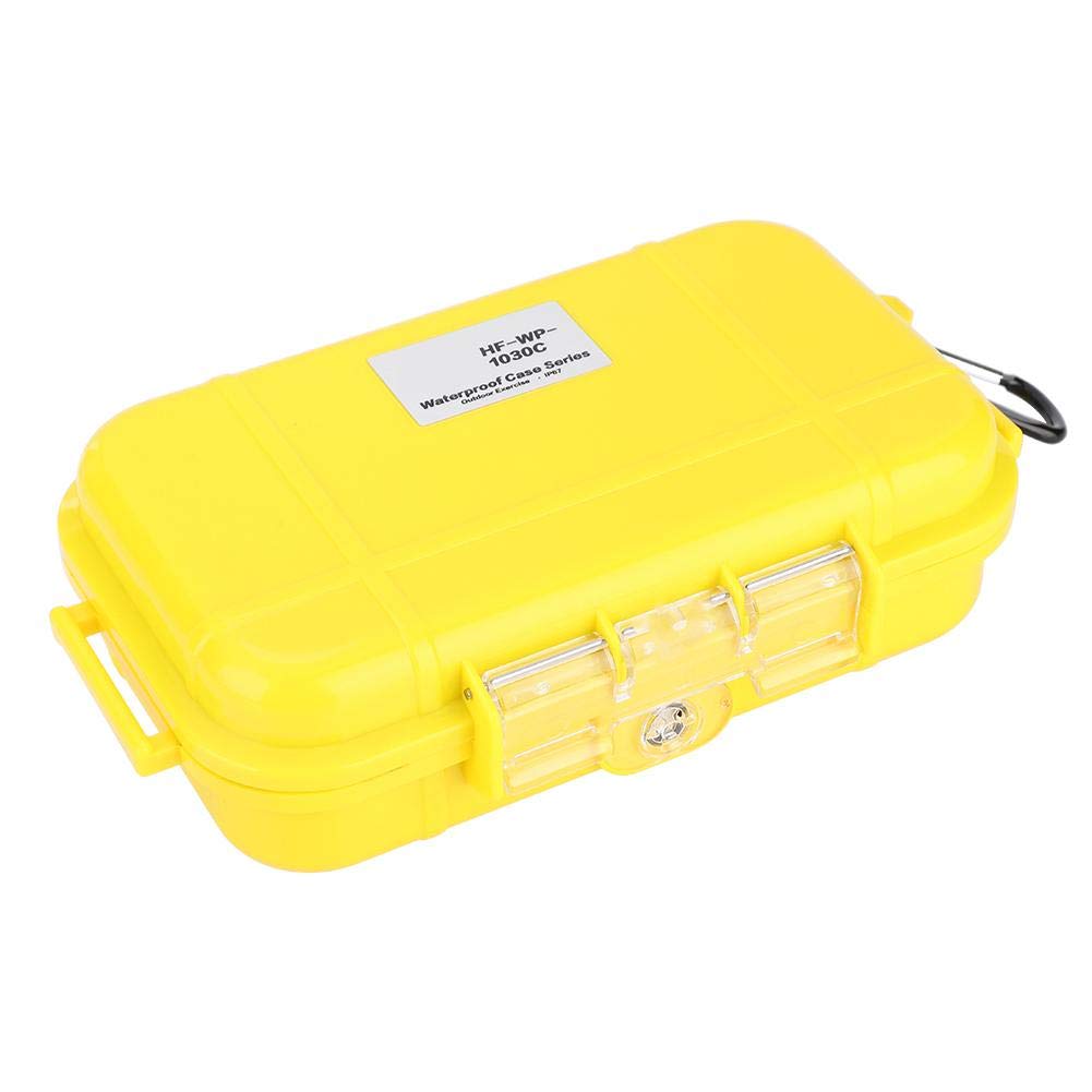 Caja Seca Impermeable,Estuche Impermeable a Prueba de Agua Buceo Supervivencia Caja de Transporte Contenedor Cojín de Goma Interior Desmontable reemplazo para Kayak Senderismo Pesca Camping(Amarillo)