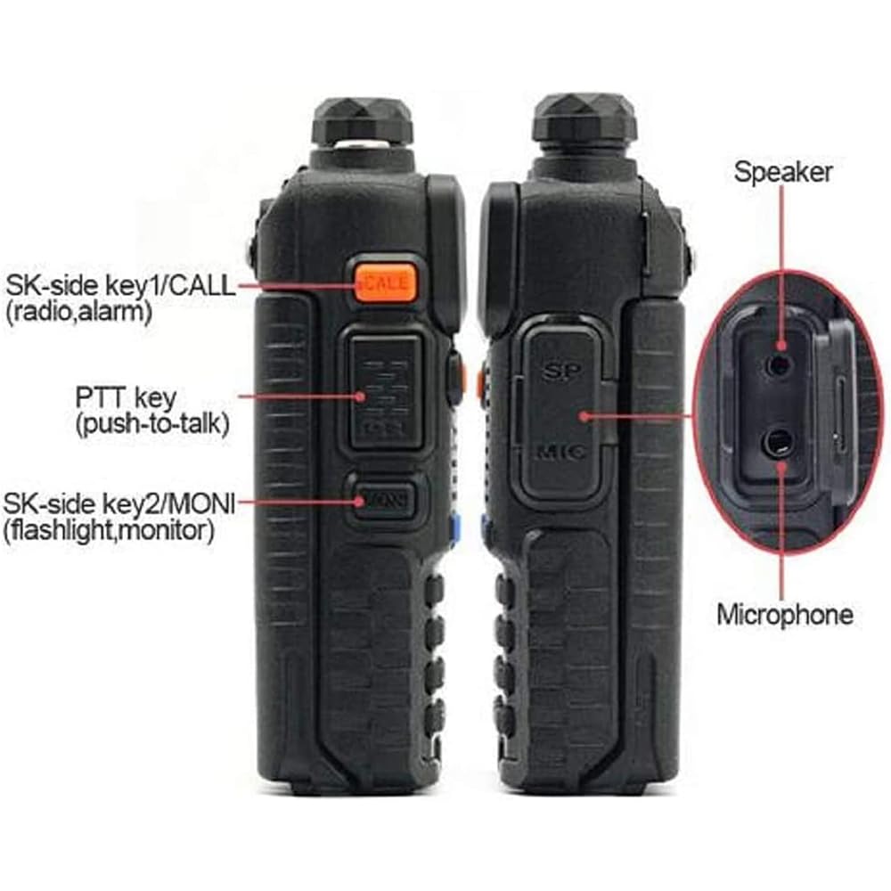 BAOFENG BF UV-5R 8-Watt Dual Band Two-Way Radio (144MHz-146MHz VHF & 430MHz-440MHz UHF) Includes Full Kit, Black