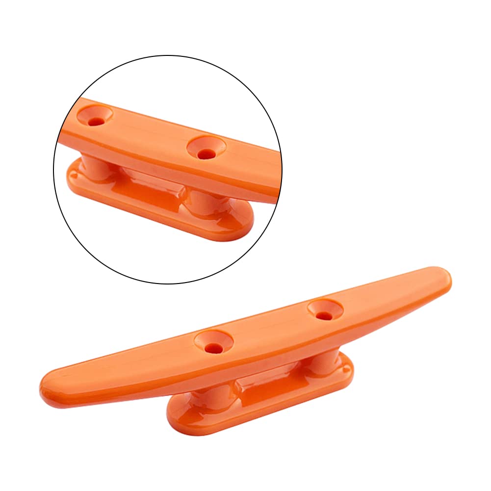 Grapa Para Barcos,Cornamusas para Muelles de Amarre,Tacos de Base Abierta Base de Cuerda Marina,Taco de Barco Nailon,Taco de Base Abierta Accesorios de Hardware para Barcos 100mm Naranja 2PC Tokaneit