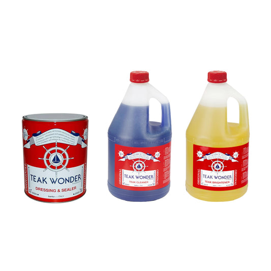 Klovoo Kit Limpieza & Dressing Teca - Quita, Renova, Limpia - Teca Madera Barco Vela Náutica (1 x 1 L)