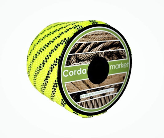 CORDAMARKET 10mm Cuerda driza, Adultos Unisex, Amarillo Fluor, 25mts