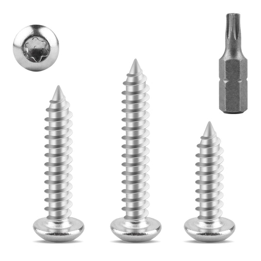 60 Piezas M5 Tornillos Autorroscantes, M5x20mm Tornillos Torx, Tornillos de Cabeza Alomada, Tornillos de Cabeza Redonda, Tornillos de Acero Inoxidable, Tornillos Autoperforantes