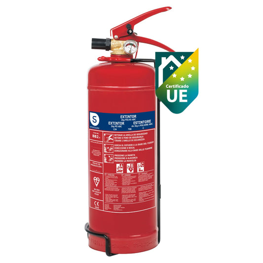 Smartwares Extintor de Polvo - 2 kg - para Fuegos ABC - Adecuado para vehículos y hogares - Soporte de Montaje Incluido - FEX-15122