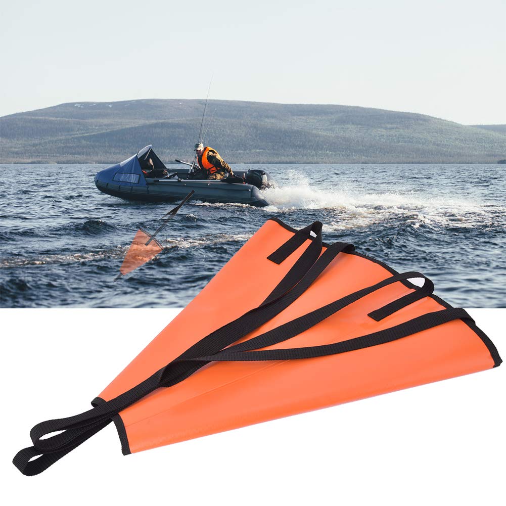 Alomejor Sea Anchor Drogue PVC Heavy Duty Sea Anchor Drogue Drifting Brake Usado para Reducir La Velocidad de Su Embarcación(Naranja)