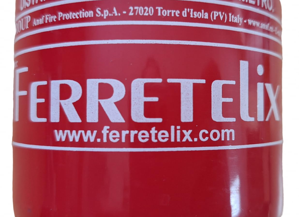 Ferretelix® Extintor 1 kg ABC (2 Unidades). Incluye Soporte de Montaje, para Coche, casa, Caravana, Oficina, Barbacoa, Barco