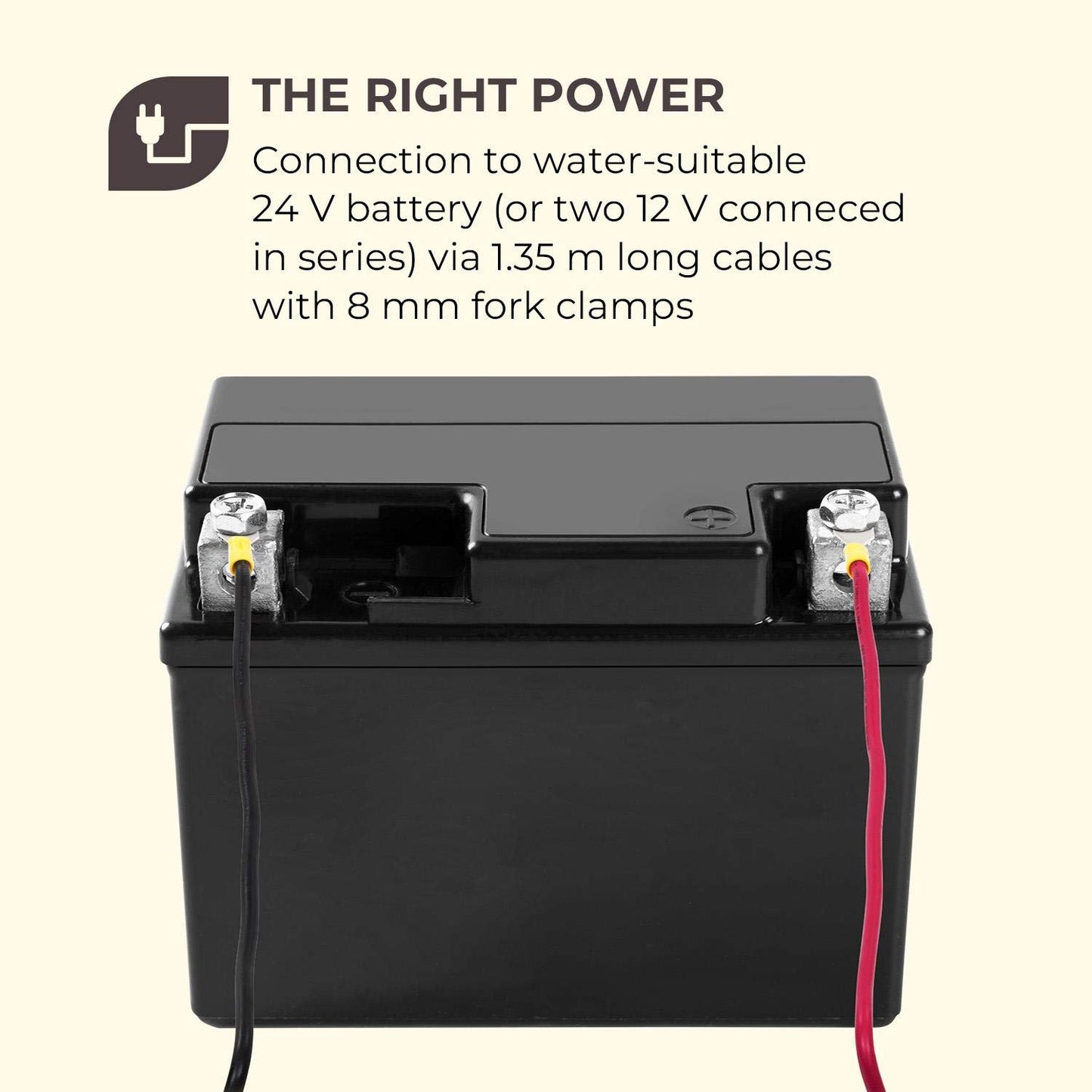 Waldbeck Barracuda - Motor fueraborda eléctrico, Acelerador TripleBlade, 5 marchas hacia delante, 2 marchas hacia atrás, Inclinable 90°, Altura regulable 5-70 cm, 24 V, 86 lbs (382,7 N), Negro