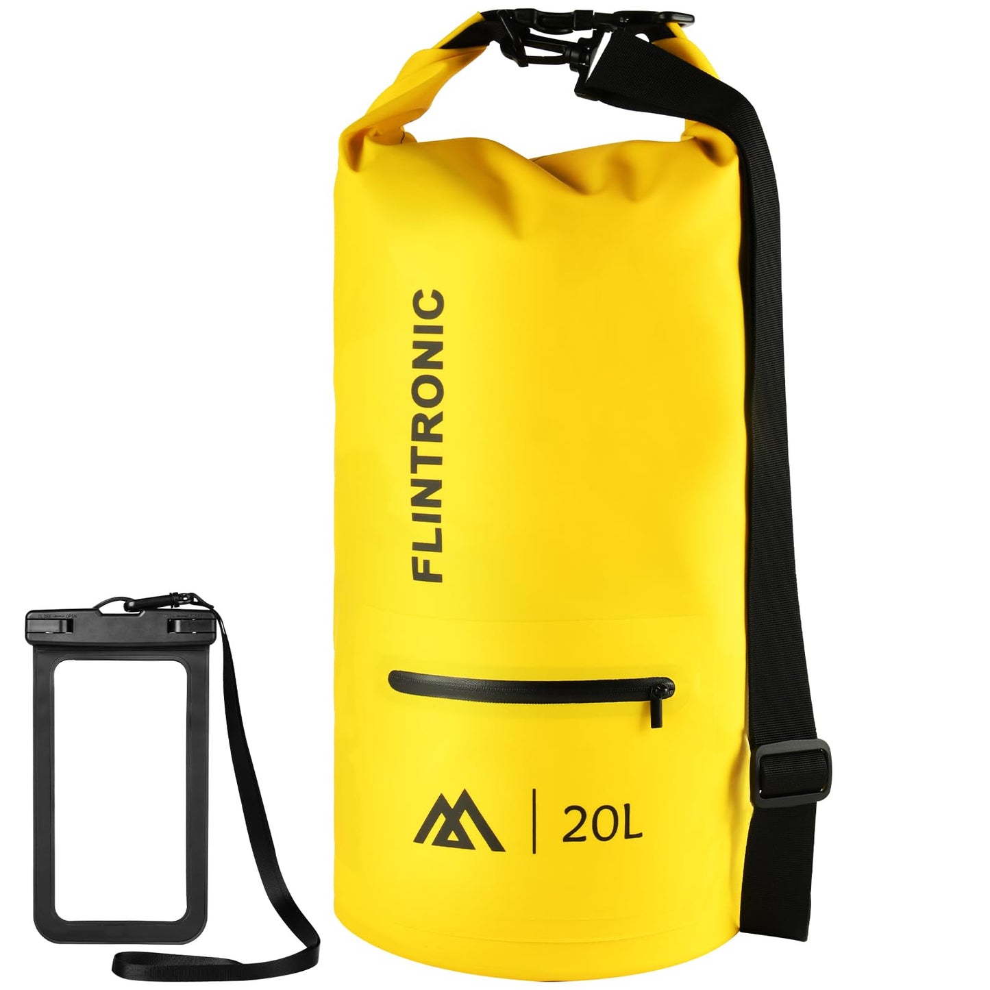 flintronic 20L Bolsa Impermeable, Bolsa de Hombro Impermeable IP66, para Canoa Kayak Barco Camping Natación Rafting Velo Pesca