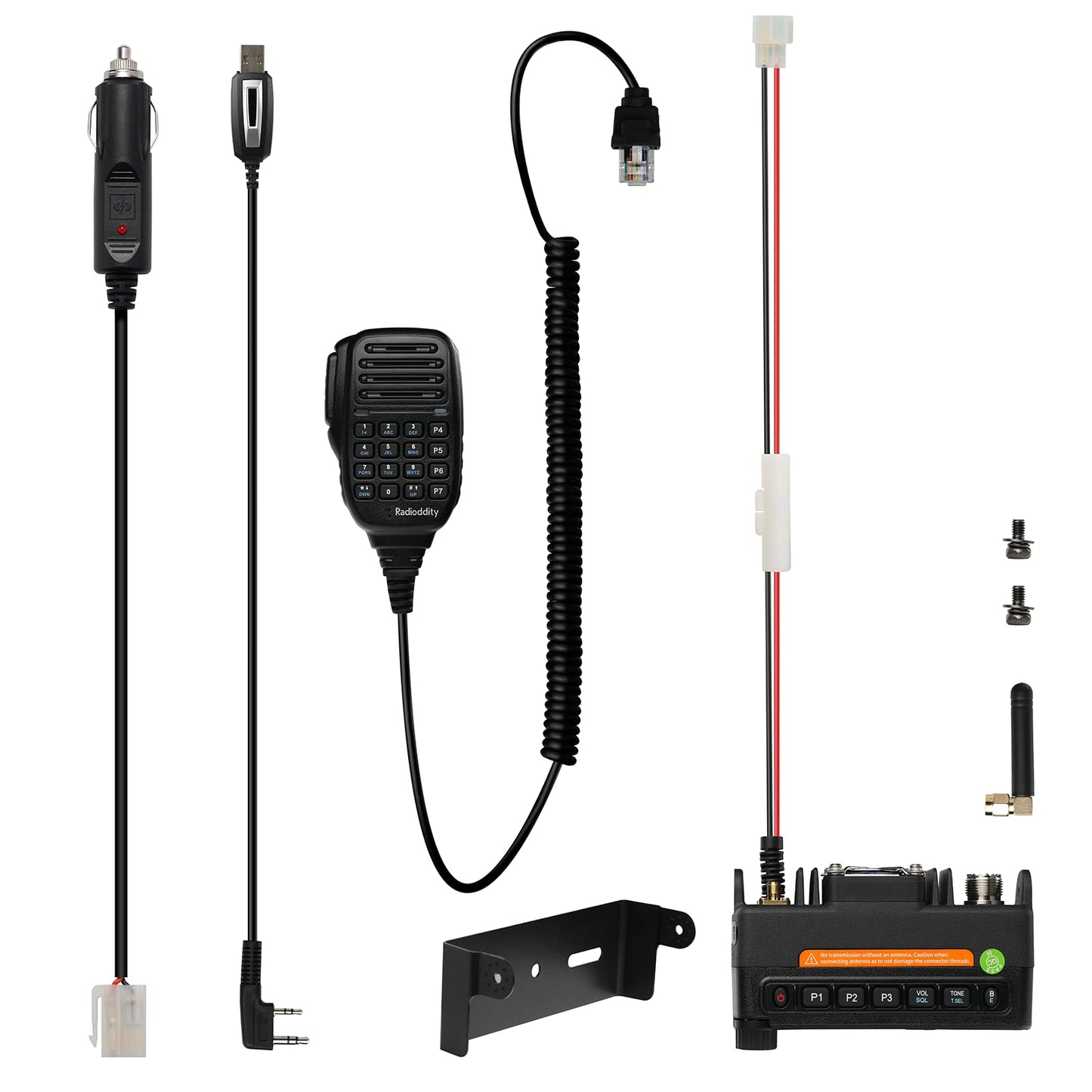 Radiodity DB25-D Radio móvil DMR de Doble Banda, transceptor Digital VHF UHF de 20 W con GPS APRS, 4000 Canales 30.000 contactos, Radio de Coche de vehículo de Nivel II con Ranura de Tiempo Dual