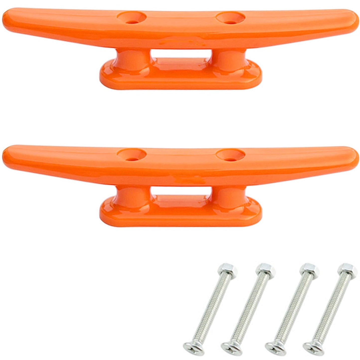 Grapa Para Barcos,Cornamusas para Muelles de Amarre,Tacos de Base Abierta Base de Cuerda Marina,Taco de Barco Nailon,Taco de Base Abierta Accesorios de Hardware para Barcos 100mm Naranja 2PC Tokaneit