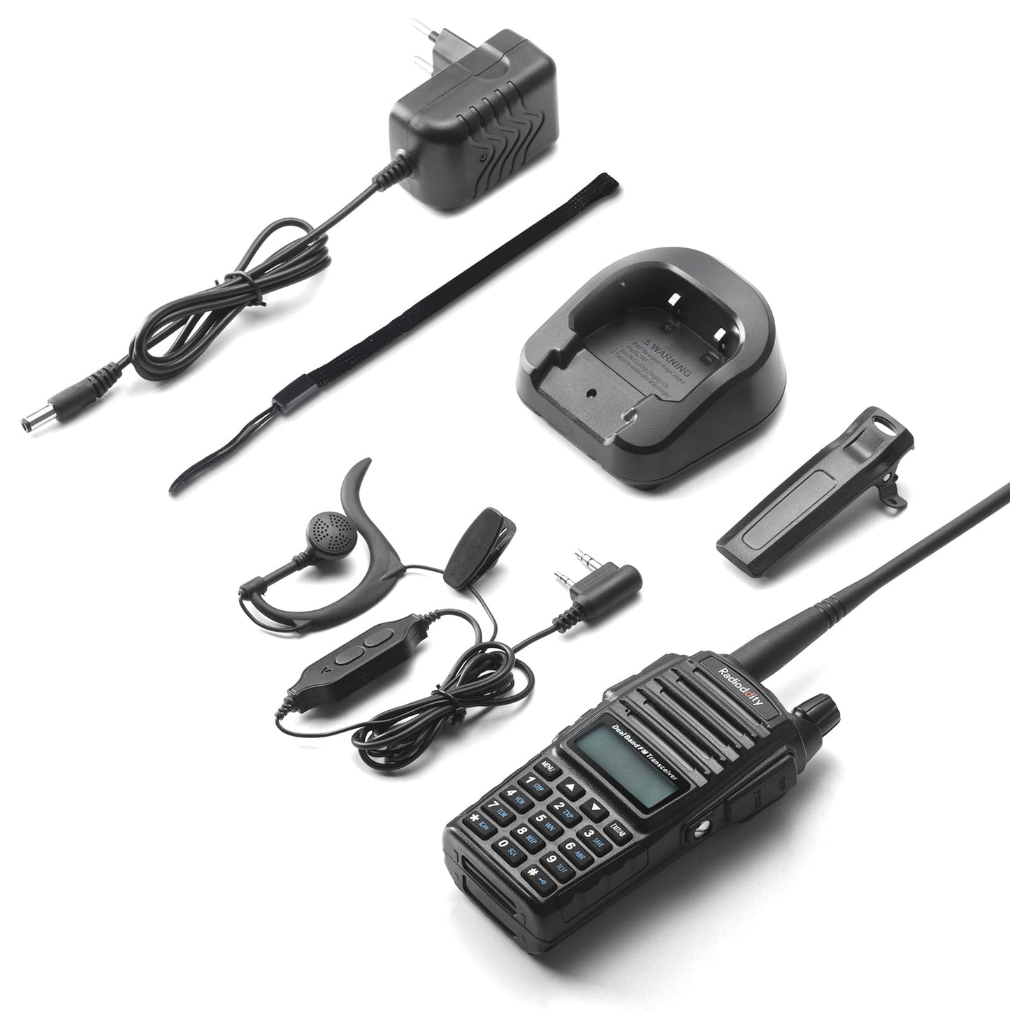 Walkie Walkie de Doble Banda GT-82, VHF UHF Radio de Mano de Largo Alcance, Licencia requerida Radio de Dos vías con 2000mAh Batería Recargable, PTT Dual, 128 Canales, VOX (Negro)