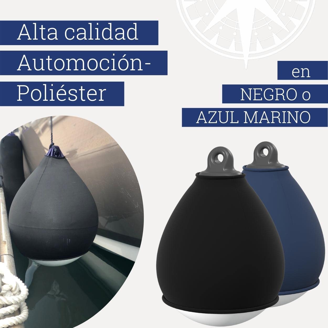 fender-design Diseño de defensas Funda Defensa Barco (Ø 39-55cm en Azul Marino) - 1x calcetín de Defensa para una protección óptima - calcetín de Defensa para Sus Accesorios Barco