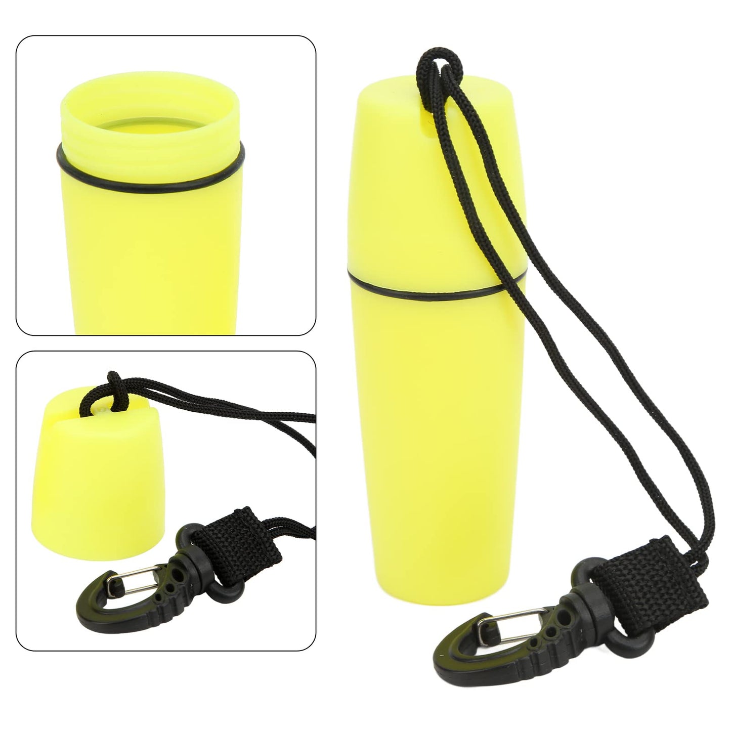 Caja Seca Buceo,Mini Bote seco Impermeable,13×3cm, Bolsa Impermeable Buceo de Kayak,con Cuerda De Gancho,Botella Sellada Portátil,Color de Alta Visibilidad, para Buceo y Deportes Acuáticos