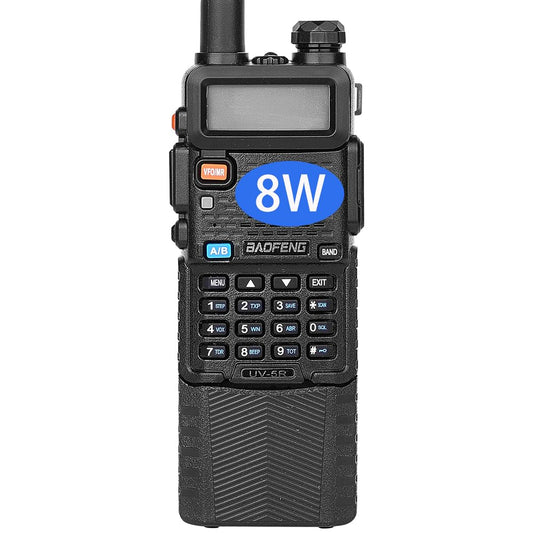 Baofeng BF UV-5R Triple 8/4/1 Watts High Power Long Rang Two Way Radio (144MHz-146MHz VHF & 430MHz-440MHz UHF), Dual Band Portable Walkie Talkie With 3800mAh Battery (Black)