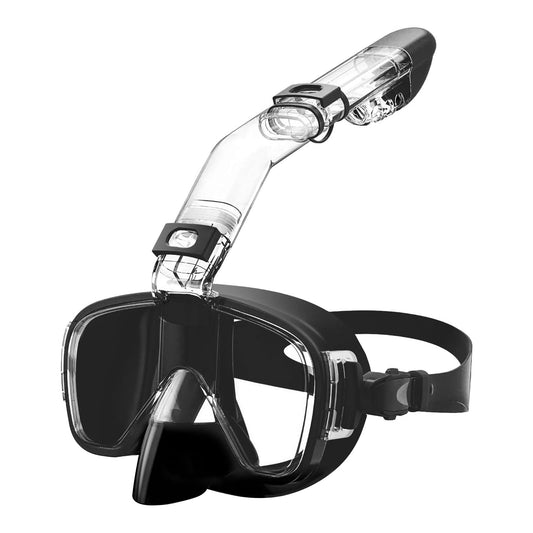 Opurtdor Dry Snorkelling Set Gafas de Buceo de Cristal Templado Gafas de Natación y Buceo 180° Panorámico Equipo de Snorkel Respiración Libre Gafas de Buceo para Hombres Adolescentes Mujeres