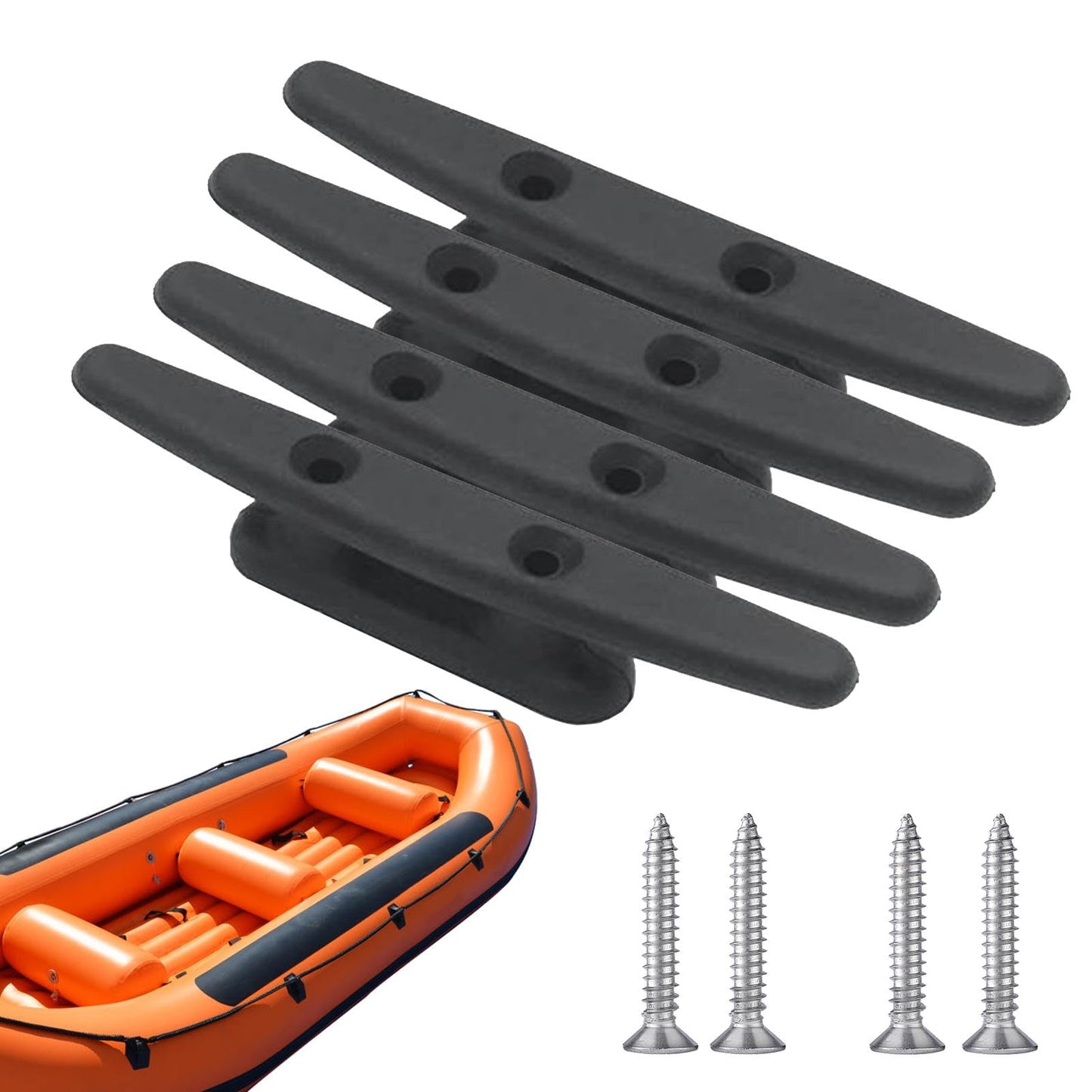 Gdnhovfnxe Taco Negro para Barco, Tacos para Muelle de Barco,Taco de Cuerda de Nailon Multiusos - Cornamusa de Cuerda Negra de 4 Pulgadas, Cornamusa de Muelle Resistente al Desgaste para Botes,