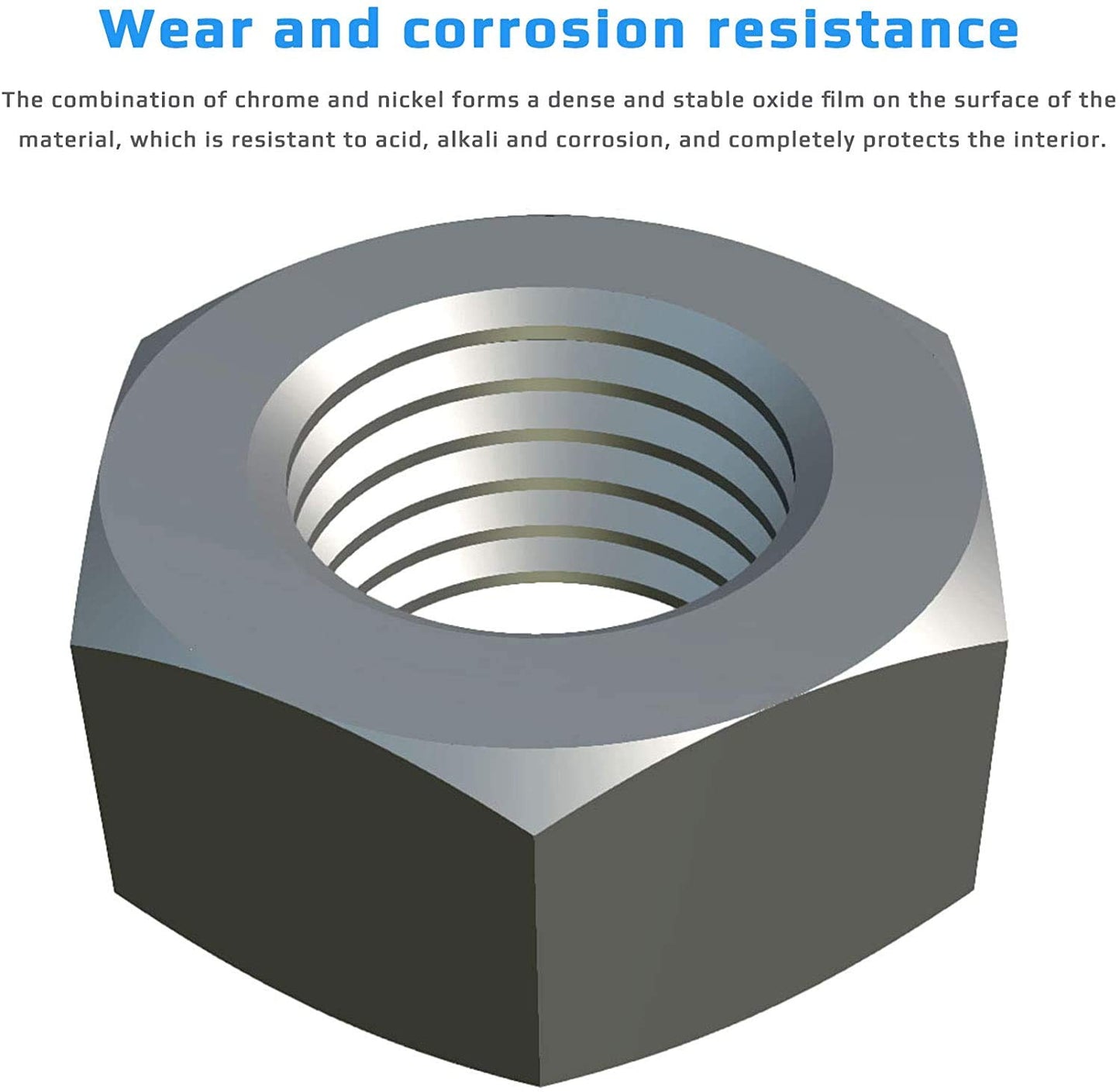 Tuerca M8 (Paquete de 25) Hexagonales Acero Inoxidable De Tuercas De Seguridad De Acero Autobloqueo, Antideslizante para Pernos/Tornillos Estándar Certificado DIN EN 24032 DIN934 8mm