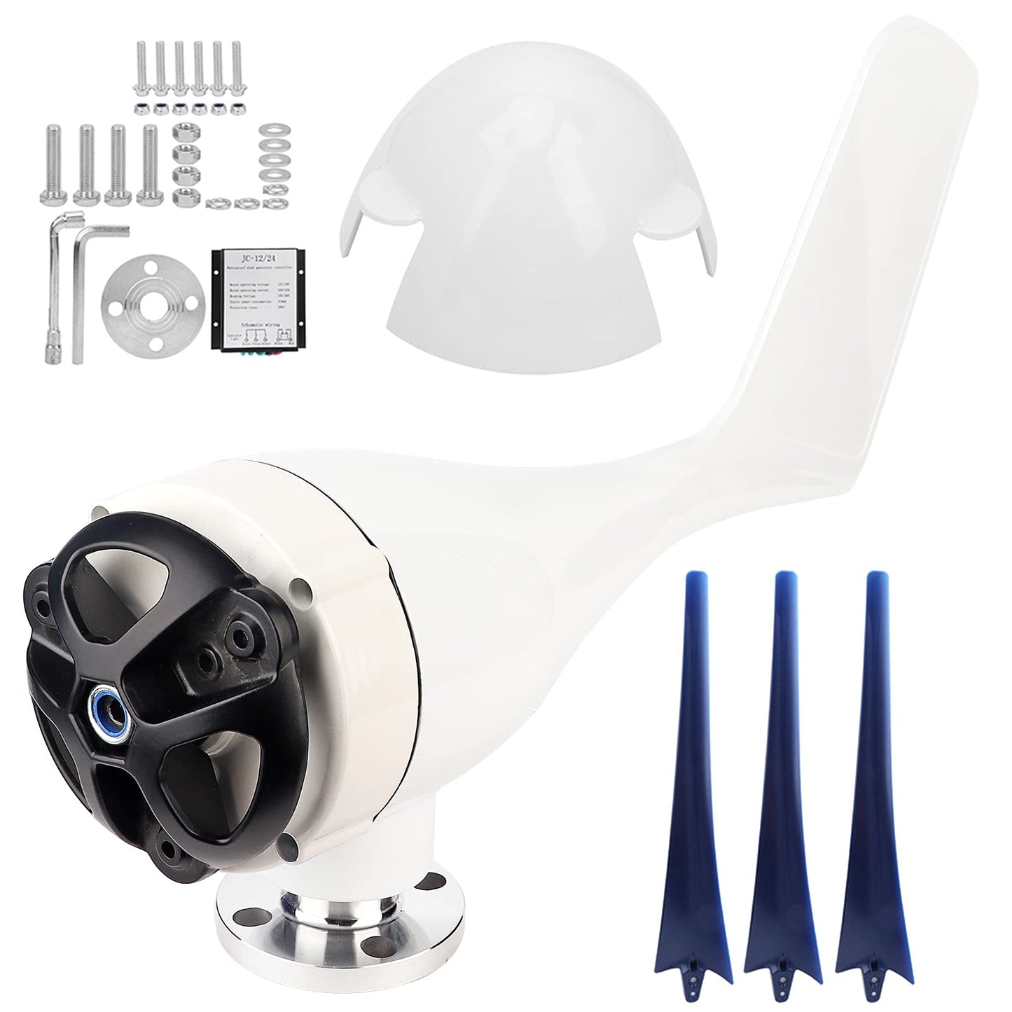 Kit de Generador de Turbinas Eólicas, Kit de Generador de Turbinas Eólicas de 100 W, Aerogenerador de 3 Palas, con Accesorio de Controlador, para Casas Móviles de Barcos (12V)