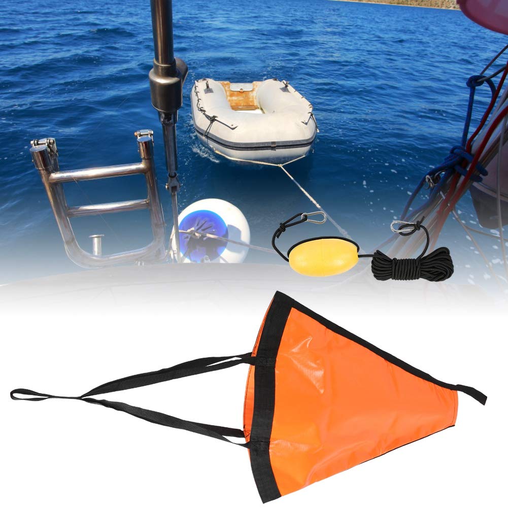 Keenso Kit de Anclaje para Barco, Juego de Flotador de Anclaje para Barco de 24 Pulgadas Punto de Anclaje para Pesca de Barco de Goma para yate + Punto Flotante(Naranja) Barcos de Remo