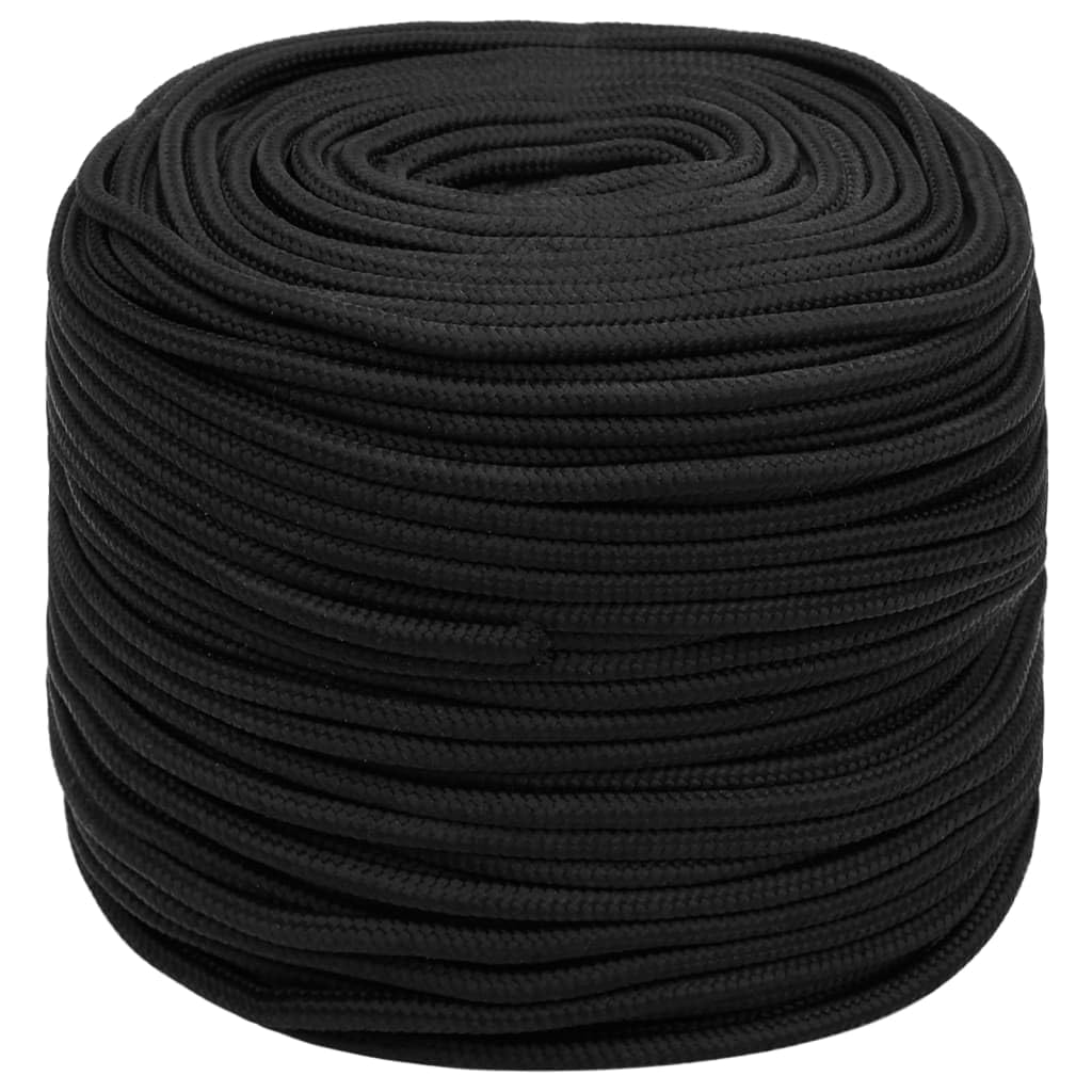 vidaXL Cuerda de Barco Polipropileno Negro Intenso 10 mm 25 m