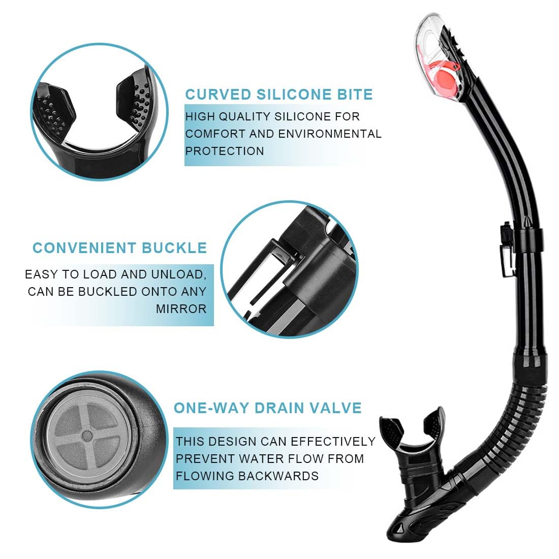 EIHI Kit de Snorkel para Adultos, Tubo de Snorkel para Buceo, apnea, Snorkel Unisex para Adultos