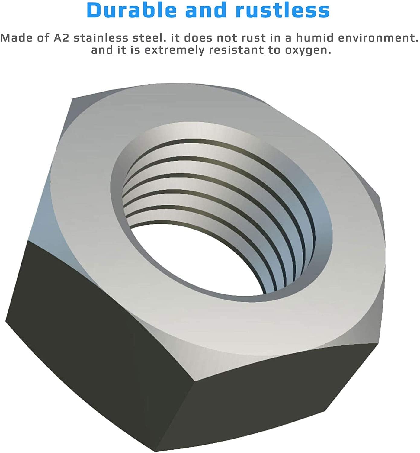 Tuerca M8 (Paquete de 25) Hexagonales Acero Inoxidable De Tuercas De Seguridad De Acero Autobloqueo, Antideslizante para Pernos/Tornillos Estándar Certificado DIN EN 24032 DIN934 8mm