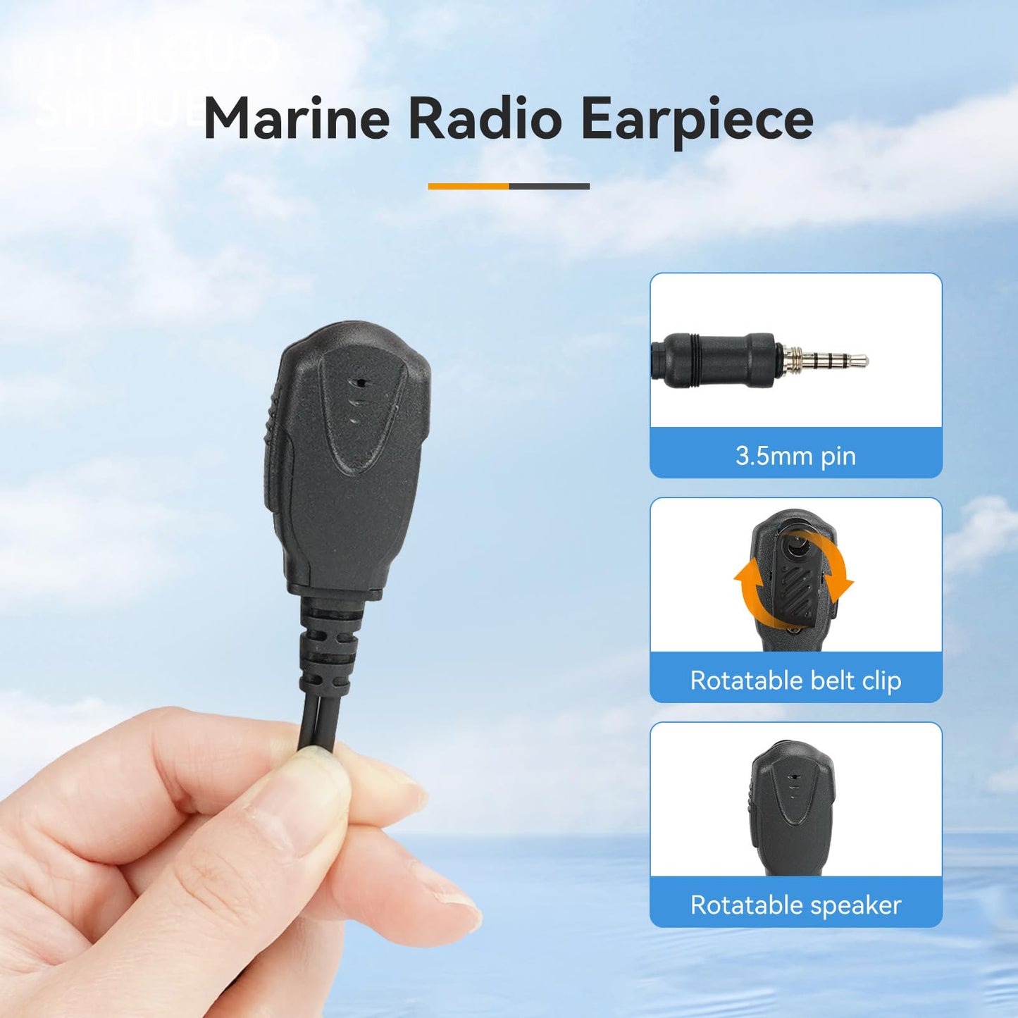 Retevis RM01 VHF Marino Portatil, IP67 Walkie Talkie Impermeable, Vibración Transceptor de Barco Flotante, Radio Marina con Auricular para Barcos, Kayak, Pesca (Negro, 1 Pieza)