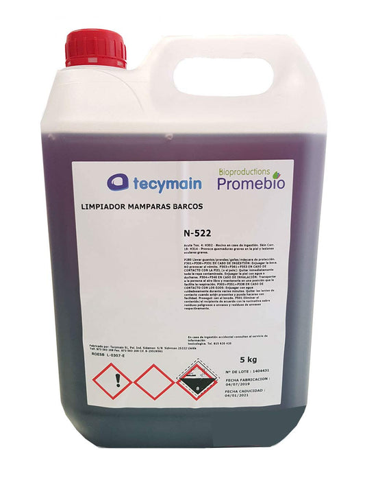 Climprofesional Limpiador de Cascos y mamparas de Barcos. Garrafa 5 L. Producto biológico, Biodegradable y ecológico.