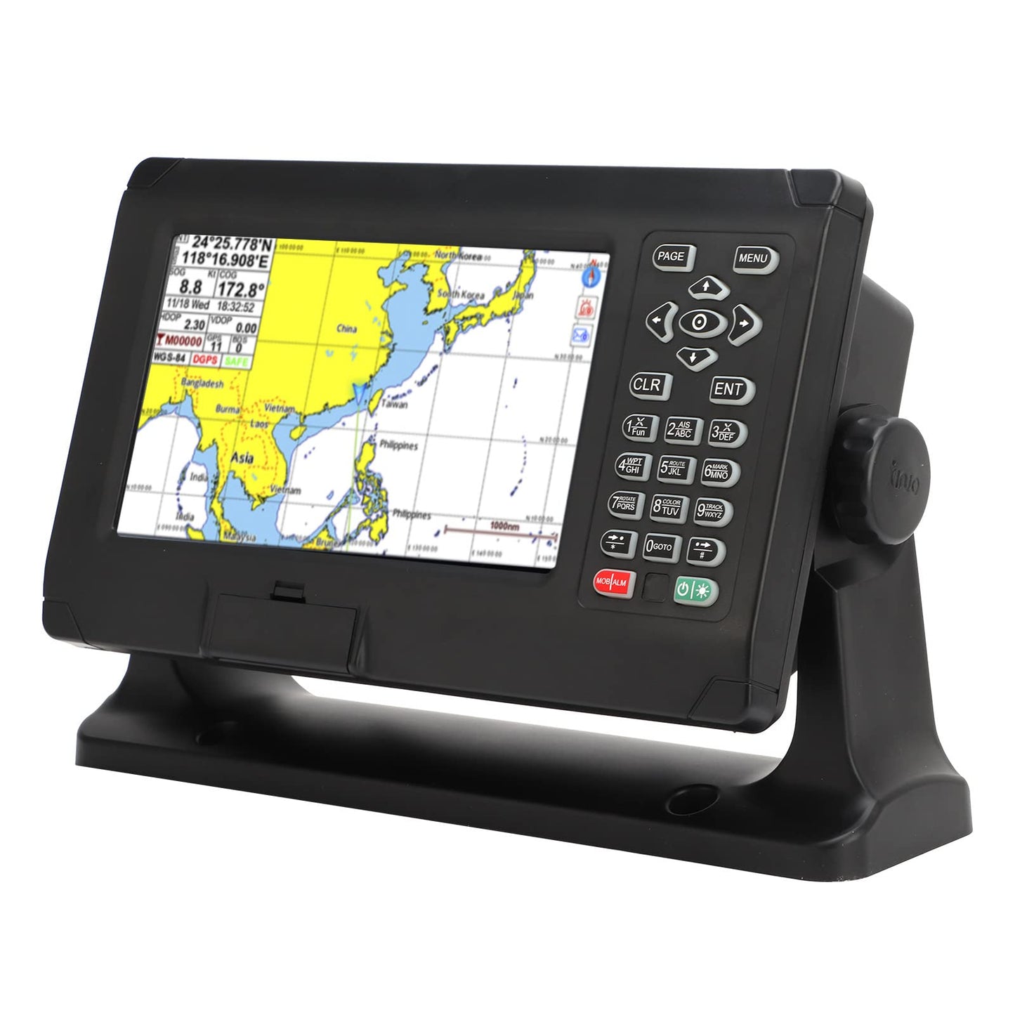 Chartplotter, ABS Fish Finder Chartplotter 8in Alta Precisión Fish Finder Chartplotter GPS BDS Impermeable Keyed Assist Chartplotter para Marino