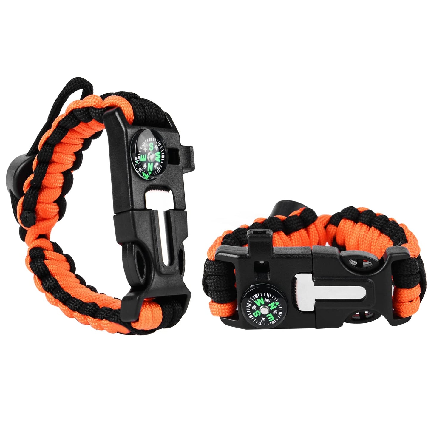 Flintronic Pulseras de Supervivencia al Aire Libre, 2PCS 5 en 1 Paracord Bracelets, Kit Pulsera Paracord Supervivencia, Camuflaje Supervivencia Pulsera para Camping/Actividades al Aire Libre