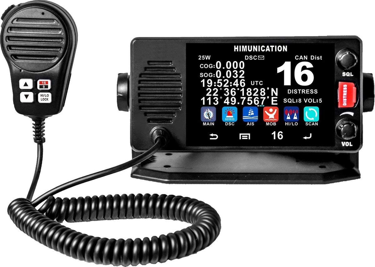 Himunication Radio VHF Fijo Pantalla Tactil a Color VHF Marina DSC Mob AIS