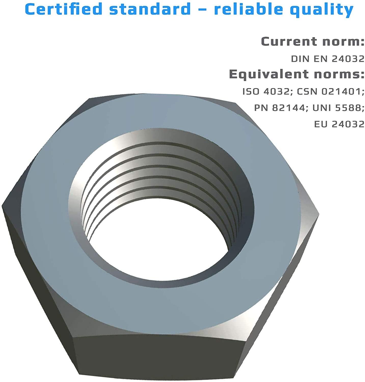 Tuerca M8 (Paquete de 25) Hexagonales Acero Inoxidable De Tuercas De Seguridad De Acero Autobloqueo, Antideslizante para Pernos/Tornillos Estándar Certificado DIN EN 24032 DIN934 8mm